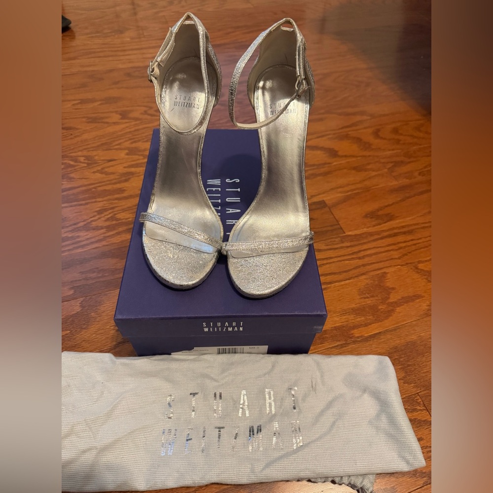 Stuart Weitzman Metallic Silver Heels